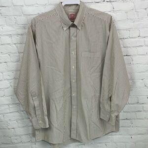 Brooks Brothers Cotton Pinstripe Long Sleeve Button Up Dress Shirt 16 1/2